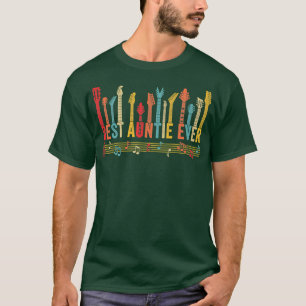 Distressed Best Auntie Ever Mummy Guitar Mother's T-Shirt
