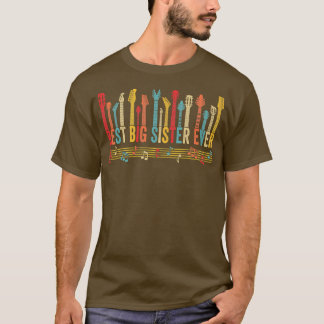 Distressed Best Big Sister Ever Mummy Guitar Mothe T-Shirt