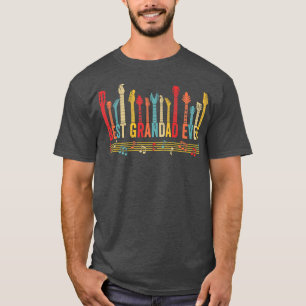 Distressed Best Grandad Ever Daddy Guitar Fathers T-Shirt