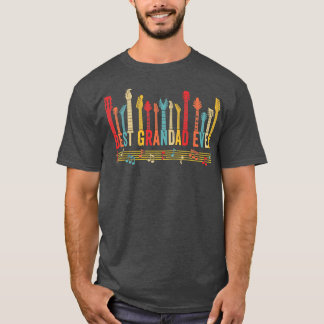 Distressed Best Grandad Ever Daddy Guitar Fathers  T-Shirt