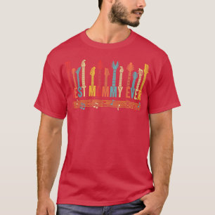 Distressed Best Mummy Ever Mummy Guitar Mothers Da T-Shirt