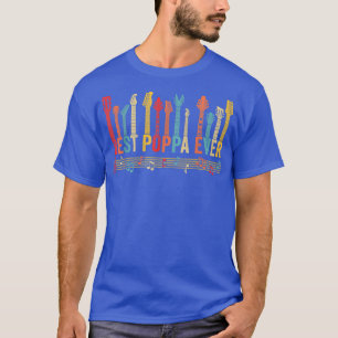 Distressed Best Poppa Ever Daddy Guitar Fathers Da T-Shirt