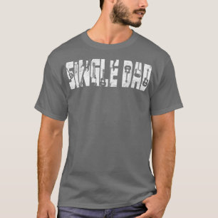 Distressed Best Single Dad Ever Guitar Lover Guita T-Shirt