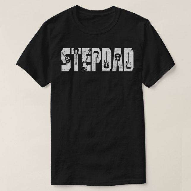 Distressed Best Stepdad Ever Guitar Lover Guitaris T-Shirt (Design Front)
