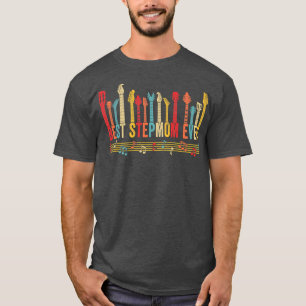 Distressed Best Stepmom Ever Mummy Guitar Mother's T-Shirt