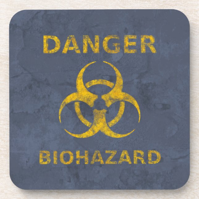 Distressed Biohazard Symbol Coaster (Front)