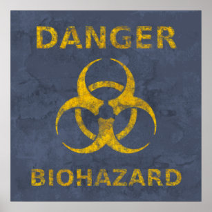 Distressed Biohazard Symbol Poster