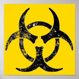 Distressed biohazard symbol poster