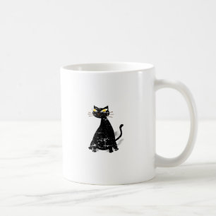 Distressed Black Fat Cat Coffee Mug