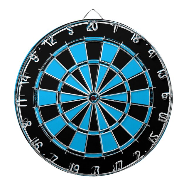 Distressed blue and black custom colour dartboard (Front)