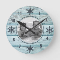 Distressed Blue Beach Wood Starfish Photo
