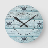 Distressed Blue Beach Wood Starfish Photo