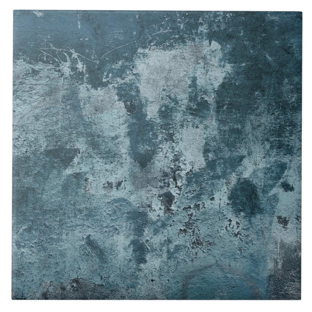 distressed blue cement tile (Front)