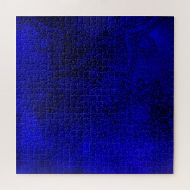 Distressed Blue Mandala Jigsaw Puzzle (Horizontal)