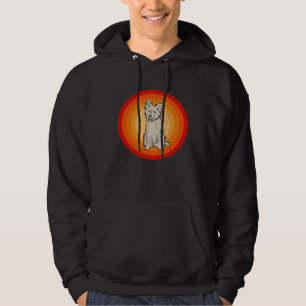 Distressed Border Collie Dog  Retro Style Hoodie