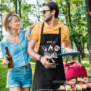 Distressed Born To Grill BBQ Tools Apron