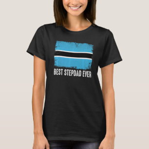 Distressed Botswana Flag Best Stepdad Ever Family T-Shirt