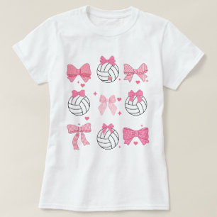 Distressed Bow Volleyball Shirt, Volleyball Coquet T-Shirt