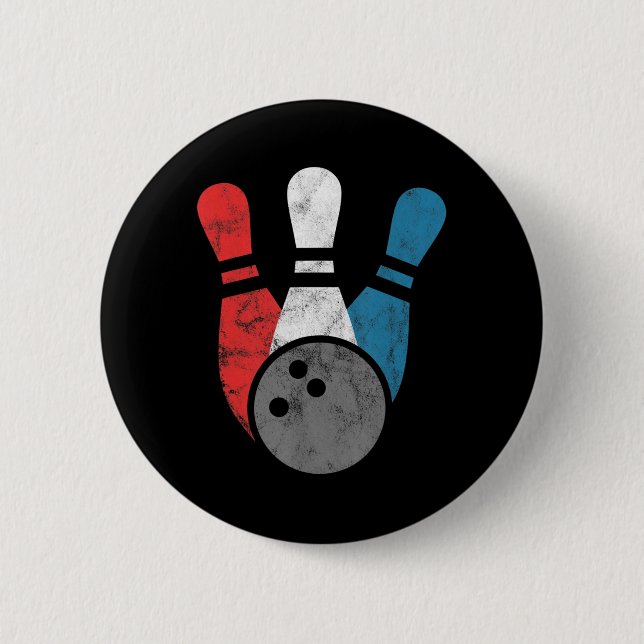 Distressed Bowling  For Men  Bowling Pins And Ball (Front)