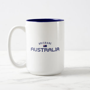 Distressed Brisbane Australia Two-Tone Coffee Mug