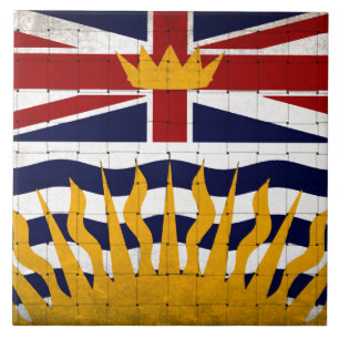 Distressed British Columbia Flag Ceramic Tile