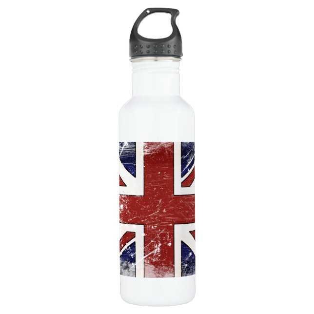- Distressed British Flag 710 Ml Water Bottle (Front)