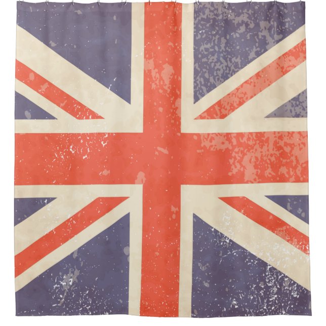 Distressed British Union Jack  Shower Curtain (Front)