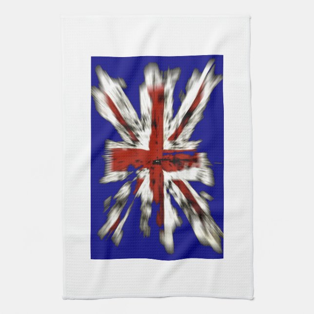 Distressed British Union Jack Tea Towel (Vertical)