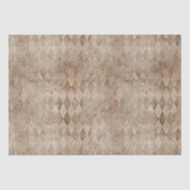 Distressed Brown Harlequin  Tissue Paper (Front)