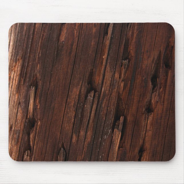 Distressed Brown Wood Bark Texturised Mouspad Mouse Mat (Front)