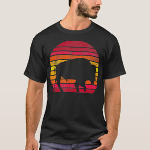 Distressed Buffalo Retro Style Bison Vintage Men W T-Shirt