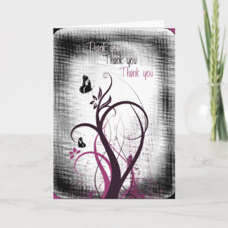 Distressed Butterfly Thank You Card