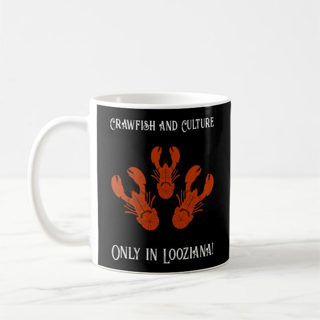 Distressed Cajun Louisiana-Crawfish Coffee Mug (Left)
