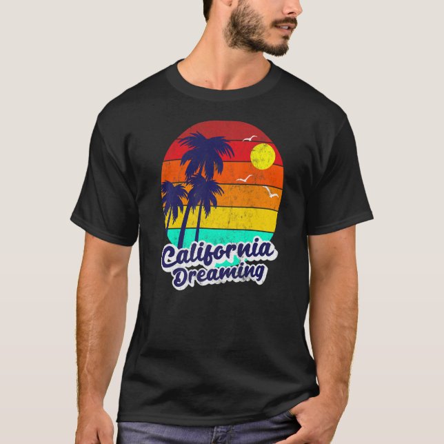 Distressed California Dreaming Summer Beach T-Shirt (Front)
