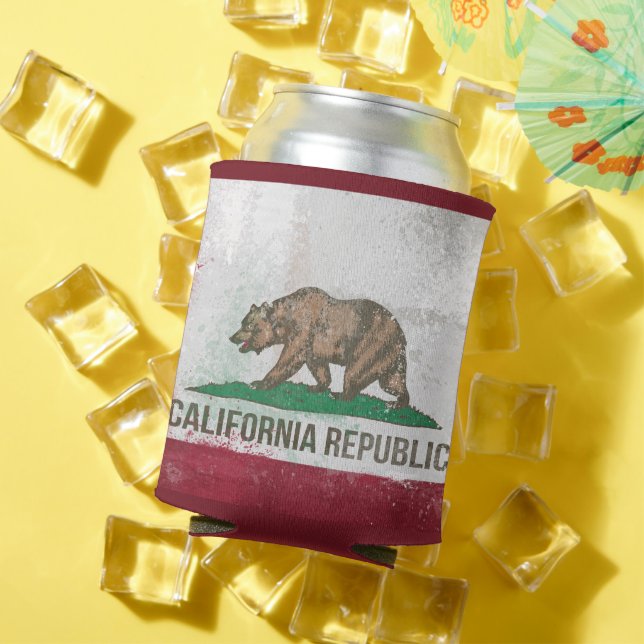 Distressed California Flag   Can Cooler (In Situ Summer)