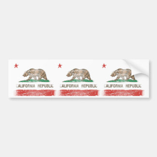 Distressed California Republic Flag Bumper Sticker