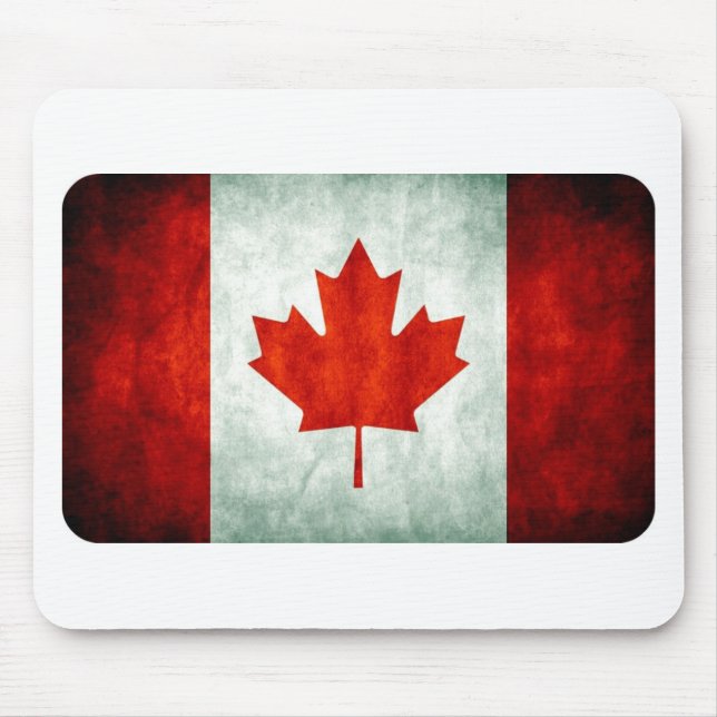 Distressed Canada Flag Mouse Mat (Front)