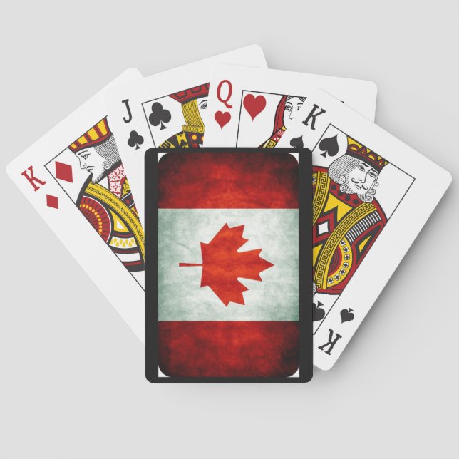 Distressed Canada Flag Playing Cards (Back)