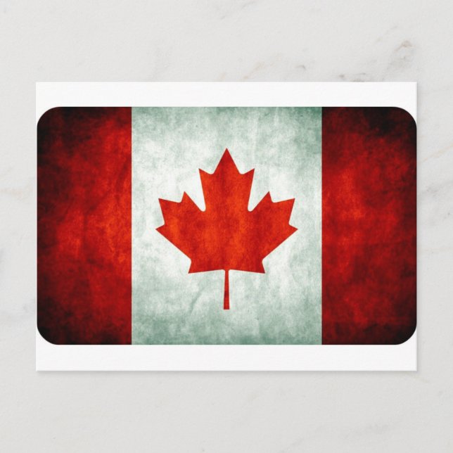 Distressed Canada Flag Postcard (Front)