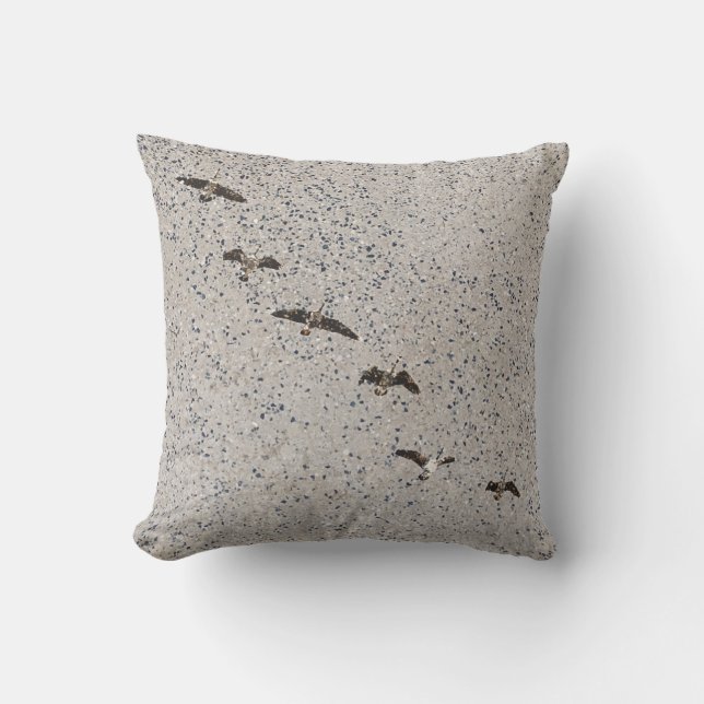 Distressed Canada Geese Speckled Background Taupe Cushion (Front)