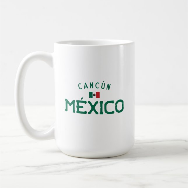 Distressed Cancún México (Cancun Mexico) Coffee Mug (Left)