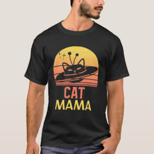 Distressed Cat Mama Vintage Eighties Style Ca Retr T-Shirt