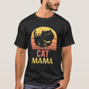Distressed Cat Mama Vintage Eighties Style Ca Retr T-Shirt