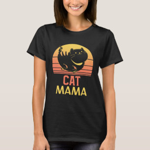 Distressed Cat Mama Vintage Eighties Style Ca Retr T-Shirt