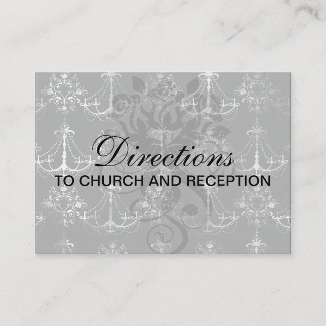 distressed chandelier black white enclosure card (Front)