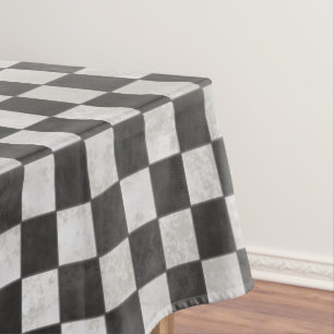 Distressed Chequerboard Pattern Tablecloth