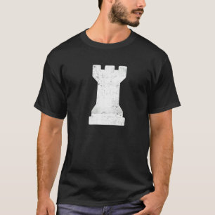 Distressed Chess Piece White Rook White Chess Cast T-Shirt