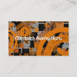 distressed chex business card