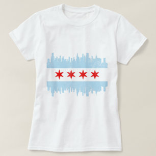 Distressed Chicago Skyline Flag T-Shirt