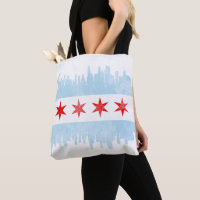 Distressed Chicago Skyline Flag